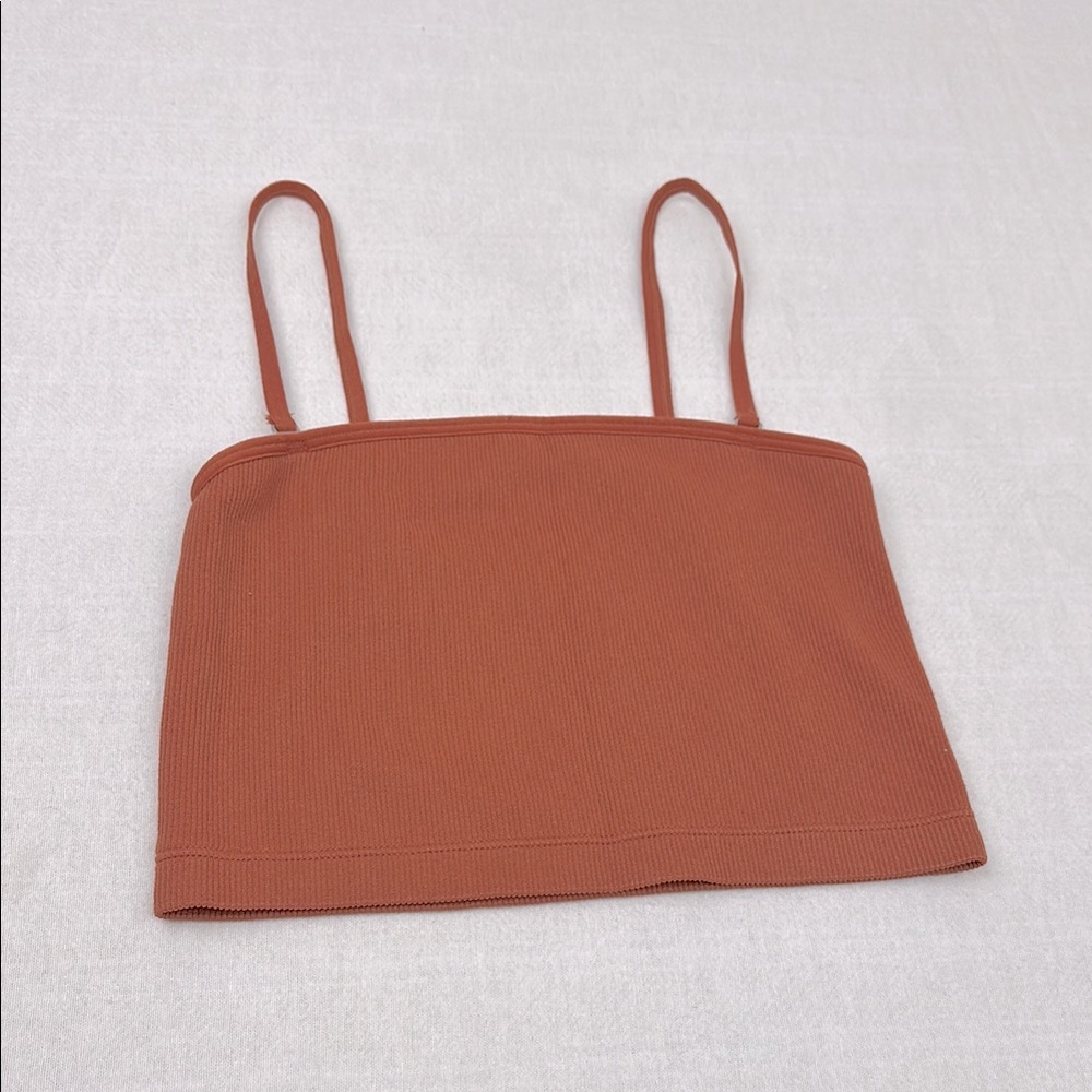 Abercrombie & Fitch Terracotta Orange Soft A&F Seamless Cropped Camisole,‎ Small